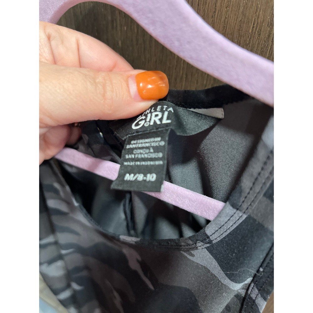Athleta Girl Grey Camo On The Go Shorts Romper NWOT Size Large 8-10 - Picture 3 of 4